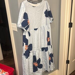 Blue Floral Maxi Dress